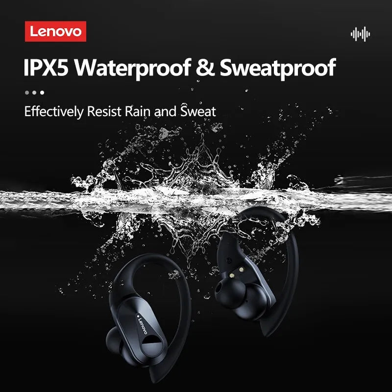 Lenovo-LP75 Fones De Ouvido Bluetooth 5.3, TWS, Sem Fio, Fones De Ouvido Esportivos, Display Digital LED, HiFi Stereo, Redução De Ruído, Gaming Earbuds